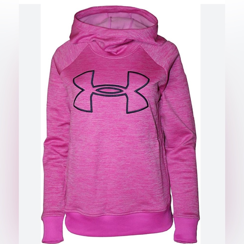 Under Armour Hoodie Logo Cold Gear Sweatshirt Pink Women’s UA Medium